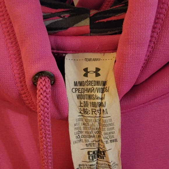 Under Armour Pink Hoodie, Cold Gear, Size Medium, Excellent Condition - Picture 3 of 3